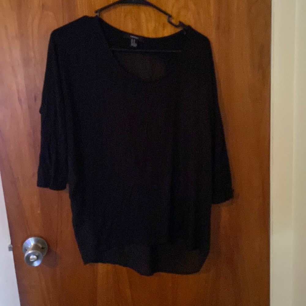 Black forever 21 3/4 length shirt